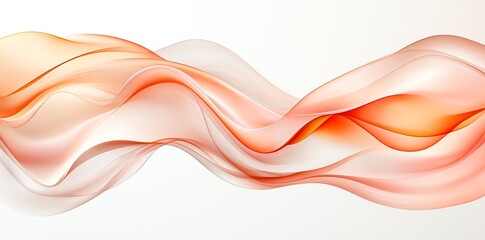 Poster - Abstract wave design featuring soft gradients of orange and peach. Perfect for backgrounds, web design, or artistic projects.