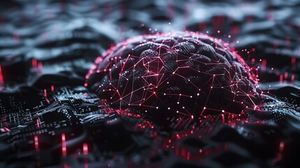Poster - An abstract digital illustration of a brain.