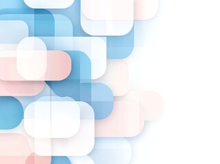 Poster - An abstract composition of overlapping geometric shapes in pastel colors, creating a modern and visually appealing layout. Perfect for digital design and artistic projects.