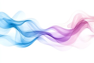 Poster - An artistic representation of flowing waves in blue and pink hues. Ideal for use in backgrounds, digital designs, and creative projects on a clean, white background.