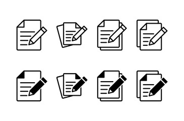 Leinwandbilder - Note icon vector isolated on white background. Taking note icon vector. Edit line icon. Document write. Content writing