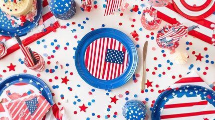 Festive Table Setting for Presidents' Day Celebration, Presidents' Day