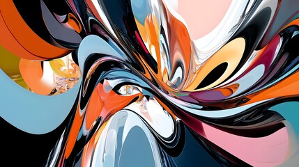 Wall Mural - abstract swirling colorful fluid design