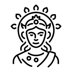 Wall Mural - A line style icon of salus goddess 