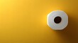 © horizon - Toilet paper roll positioned against pale yellow backdrop showcases textured paper detail with right-aligned placement and soft shadow effects.