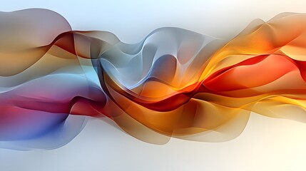 Wall Mural - abstract flowing waves orange blue red swirls