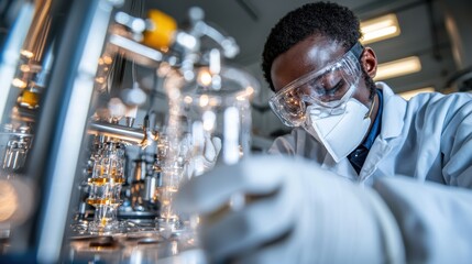 Poster - Scientist Conducting Advanced Scientific Research and Experimentation in a Well Equipped Laboratory