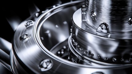 Poster - Close up View of Intricate Metallic Machinery Gears and Mechanisms