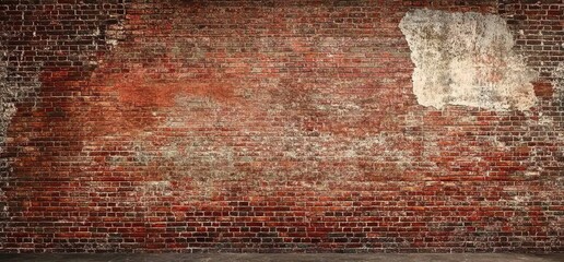 Poster - Aged Brick Wall Texture with Red and Brown Hues