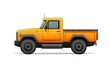 © Indri - Orange pickup truck side view illustration, graphic, design element