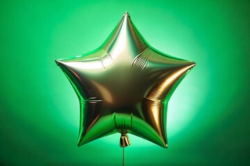 Poster - Rotating Star Balloon, Metallic Sheen, Green Screen, Stock Photo