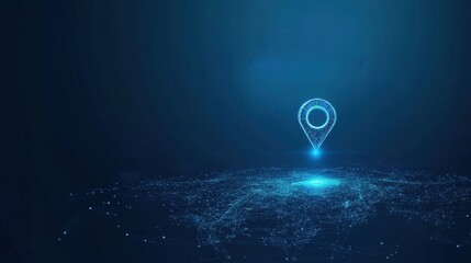 Poster - Light bulb with a map pointer symbolizing location and navigation concepts in a creative design
