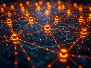 Poster - Glowing Digital Network Symbolizing AI s Role in Global Finance and Data Analytics