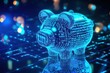 © Bejo - Digital Piggy Bank, glowing, circuit background, finance, savings