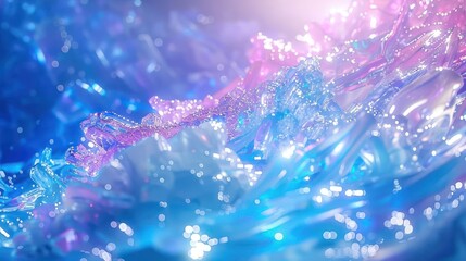 Poster - Abstract colorful waves of light and texture creating a dreamy atmosphere with shimmer
