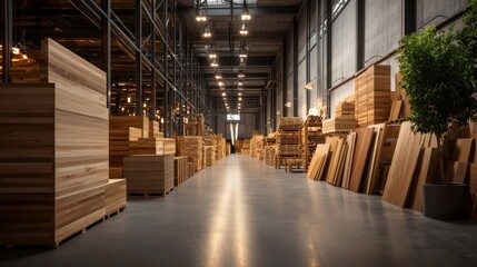 Poster - Vast Industrial Warehouse with Organized Storage Aisles and Shelving