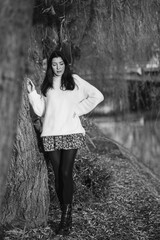 Wall Mural - portrait of a young woman in the park