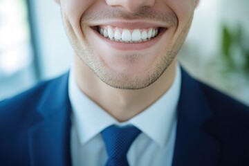 Wall Mural - A close-up shot of a man in a suit and tie, suitable for business or formal events