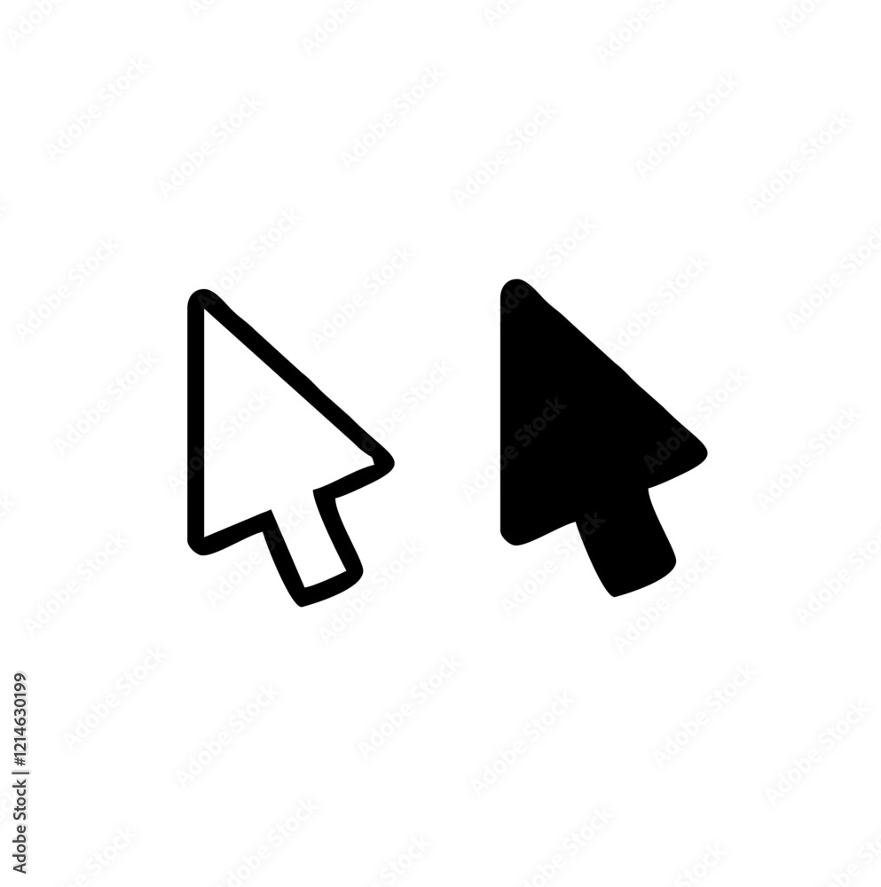 Computer mouse click cursor. Load symbol. Pointer cursor and loading ...