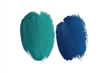 Poster - Bold Artistic Brushstrokes in Navy and Teal on Minimal Background