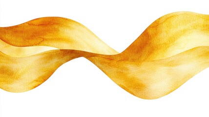 Poster - Elegant Artistic Gold Ribbon with Intricate Folds on a White Background