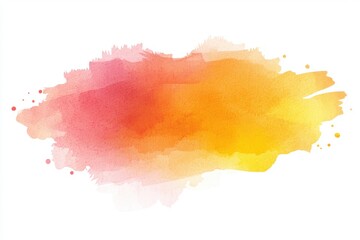 Poster - Abstract Aesthetic in Yellow and Orange Brushstrokes with Watercolor Effect