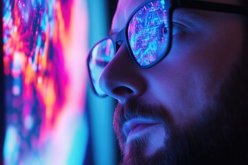 Poster - A person studying or working on their laptop in front of a plain background
