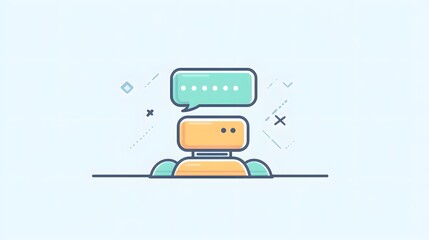 Simple Chatbot Illustration Digital Communication Technology