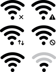 Fototapete - Wifi icon set. Wireless internet signal icon symbol , Web network connection logo sign for internet access. Vector illustration