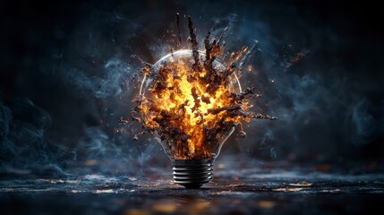 Aufkleber - Explosive ideas fragmenting into tears of creativity abstract space digital art dark environment dynamic perspective