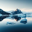 © Alena - Frozen lake or sea with icebergs, ideal for winter landscape or climate change illustration