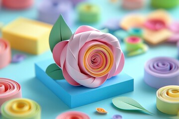 Canvas Print - a diy paper quilling project featuring intricately designed decorations and