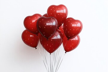 Wall Mural - A bunch of red heart-shaped balloons forming a heart, perfect for romantic occasions or Valentine's Day