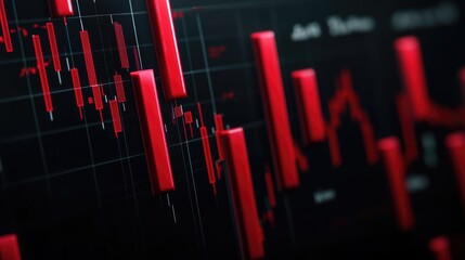 Poster - financial data analysis with rising and falling trends, suitable for business reports or news articl