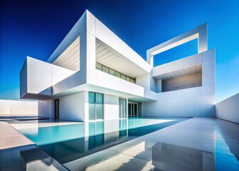 Poster - Abstract White Architectural Forms: Modern Branding Backgrounds