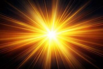 Poster - Sunburst on Black Background:  Copy Space for Text and Design