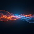 © WonderPic - Abstract Wavy Lines in Orange and Blue on Dark Background