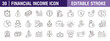 © icoNic - Collection of financial icons. Income, growth, money, investment, savings. Vector design template, signs, symbols, editable stroke.