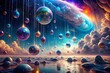 © prapatsorn - Surreal Global Rainfall: Abstract Water Droplets and Cloudscape