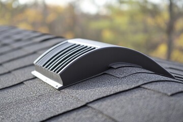 Poster - A close-up shot of a roof vent cover on top of a building
