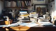© Fidan - Desk with pile of completed assignments