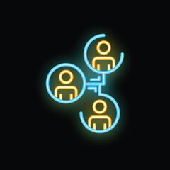 Poster - neon sign illustrating the concept of social media networking and online community