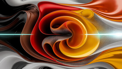 Poster - A Colorful Abstract Background Design Features a Seamless Blend of Colors and Mesh Elements to Add Texture and Depth - Digital Art
