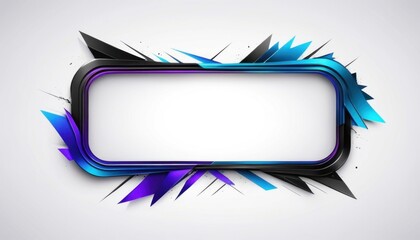 Poster - Abstract geometric frame design with sharp edges and gradient colors for backgrounds