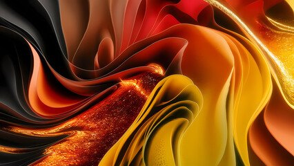 Poster - Abstract Digital Art Piece Featuring a Vivid Color Gradient Ombre Creating a Fluid, Dreamlike Effect - Digital Art