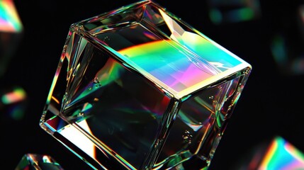An artistic display of light and geometry in a 3D format.