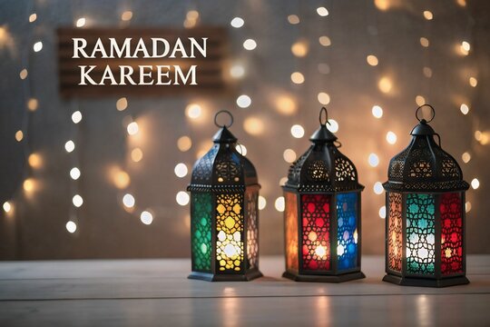 Ramadaan Kareem lights in the night