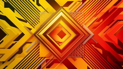 Poster - An Abstract Background Design Featuring a Vibrant Color Gradient of Yellow, Orange, and Red Hues - Digital Art