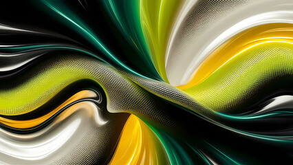 Poster - An Energetic Abstract Background Design Showcases a Seamless Gradient Ombre Blur, With a Fluid, Wavelike Line Pattern - Digital Art