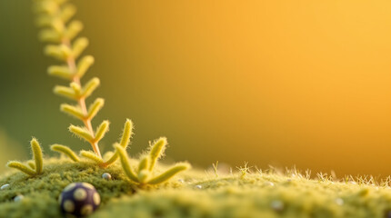 Poster - Close up of moss and plant in sunlight